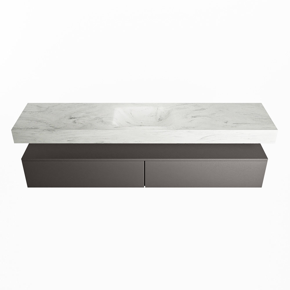 MONDIAZ ALAN-DLUX 200cm mueble de baño Dark Grey 2 cajones. Lavabo CLOUD Centro 1 orificio color Opalo. 4 MONDIAZ ALAN-DLUX 200cm mueble de baño Dark Grey 2 cajones. Lavabo CLOUD Centro 1 orificio color Opalo. - Imagen 4