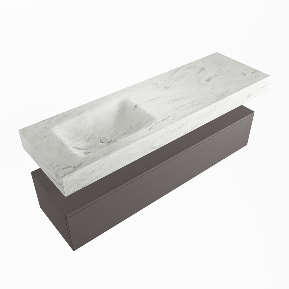 MONDIAZ ALAN-DLUX 150cm mueble de baño Dark Grey 1 cajón. Lavabo CLOUD Izquierda sin orificios color Opalo. 5 MONDIAZ ALAN-DLUX 150cm mueble de baño Dark Grey 1 cajón. Lavabo CLOUD Izquierda sin orificios color Opalo. - Imagen 5