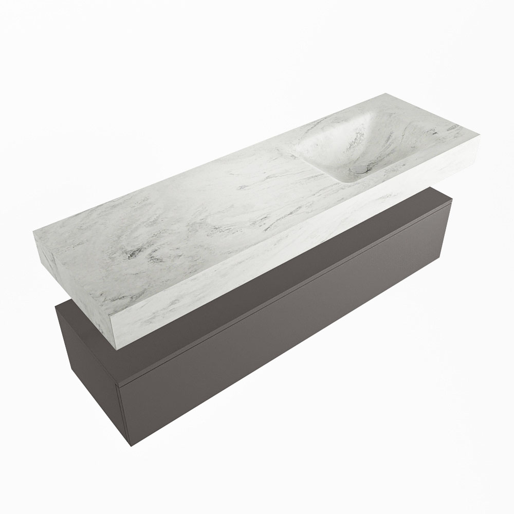 MONDIAZ ALAN-DLUX 150cm mueble de baño Dark Grey 1 cajón. Lavabo CLOUD Derecho sin orificios color Opalo. 5 MONDIAZ ALAN-DLUX 150cm mueble de baño Dark Grey 1 cajón. Lavabo CLOUD Derecho sin orificios color Opalo. - Imagen 5