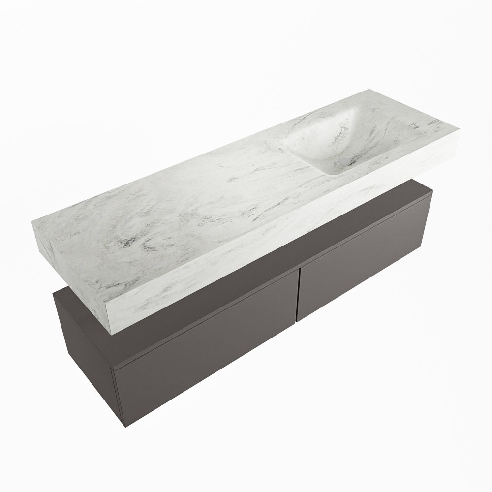 MONDIAZ ALAN-DLUX 150cm mueble de baño Dark Grey 2 cajones. Lavabo CLOUD Derecho sin orificios color Opalo. 5 MONDIAZ ALAN-DLUX 150cm mueble de baño Dark Grey 2 cajones. Lavabo CLOUD Derecho sin orificios color Opalo. - Imagen 5