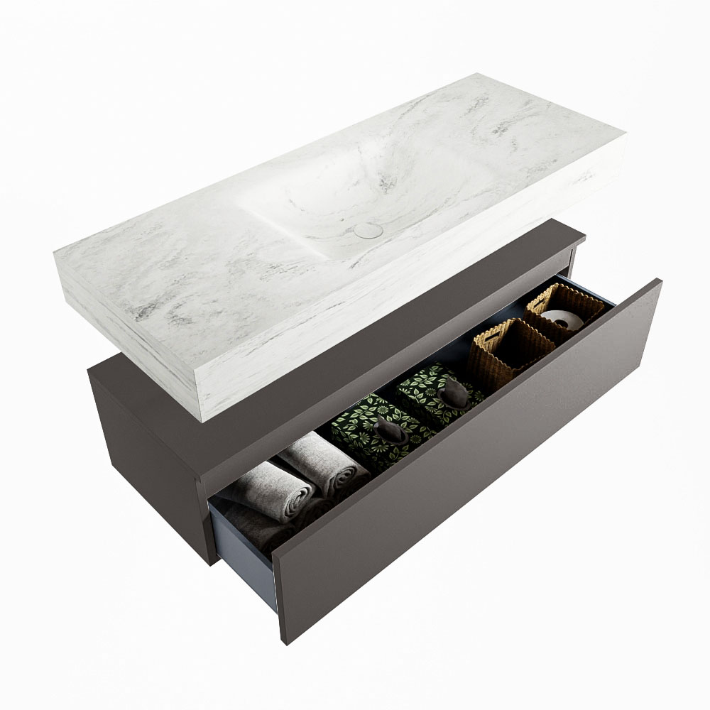MONDIAZ ALAN-DLUX 120cm mueble de baño Dark Grey 1 cajón. Lavabo CLOUD Centro 1 orificio color Opalo. 6 MONDIAZ ALAN-DLUX 120cm mueble de baño Dark Grey 1 cajón. Lavabo CLOUD Centro 1 orificio color Opalo. - Imagen 6