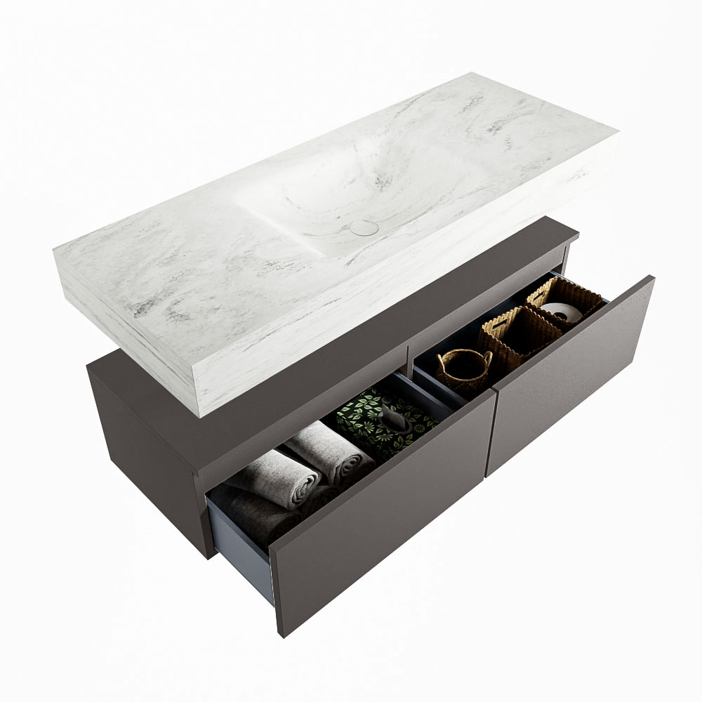 MONDIAZ ALAN-DLUX 120cm mueble de baño Dark Grey 2 cajones. Lavabo CLOUD Centro sin orificios color Opalo. 6 MONDIAZ ALAN-DLUX 120cm mueble de baño Dark Grey 2 cajones. Lavabo CLOUD Centro sin orificios color Opalo. - Imagen 6