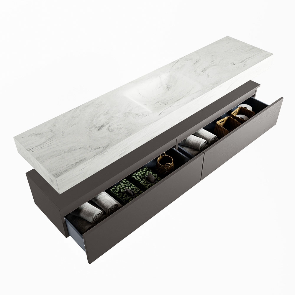 MONDIAZ ALAN-DLUX 200cm mueble de baño Dark Grey 2 cajones. Lavabo CLOUD Centro 1 orificio color Opalo. 6 MONDIAZ ALAN-DLUX 200cm mueble de baño Dark Grey 2 cajones. Lavabo CLOUD Centro 1 orificio color Opalo. - Imagen 6