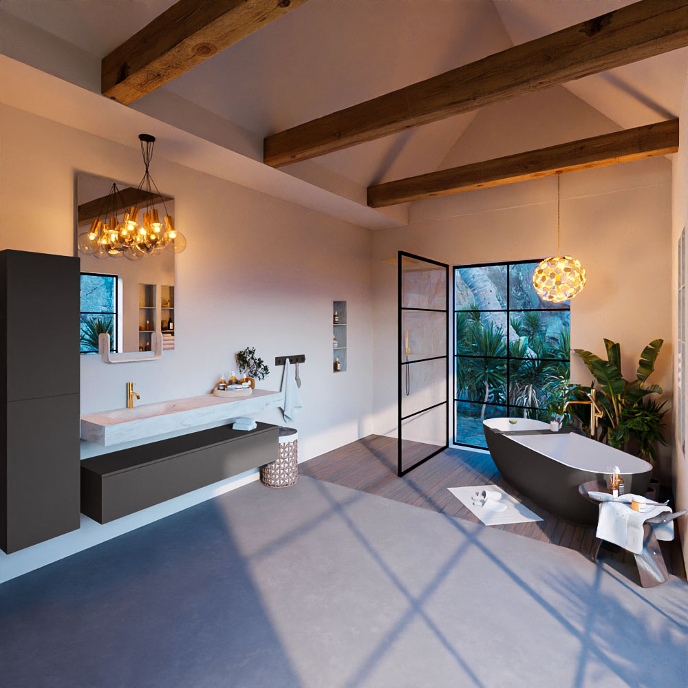 MONDIAZ ALAN-DLUX 150cm mueble de baño Dark Grey 1 cajón. Lavabo CLOUD Izquierda 1 orificio color Opalo. 3 MONDIAZ ALAN-DLUX 150cm mueble de baño Dark Grey 1 cajón. Lavabo CLOUD Izquierda 1 orificio color Opalo. - Imagen 3