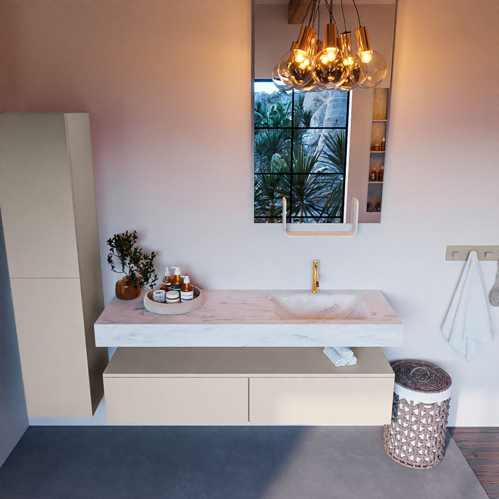 MONDIAZ ALAN-DLUX 150cm mueble de baño Linen 2 cajones. Lavabo CLOUD Derecho 1 orificio color Opalo. 2 MONDIAZ ALAN-DLUX 150cm mueble de baño Linen 2 cajones. Lavabo CLOUD Derecho 1 orificio color Opalo. - Imagen 2