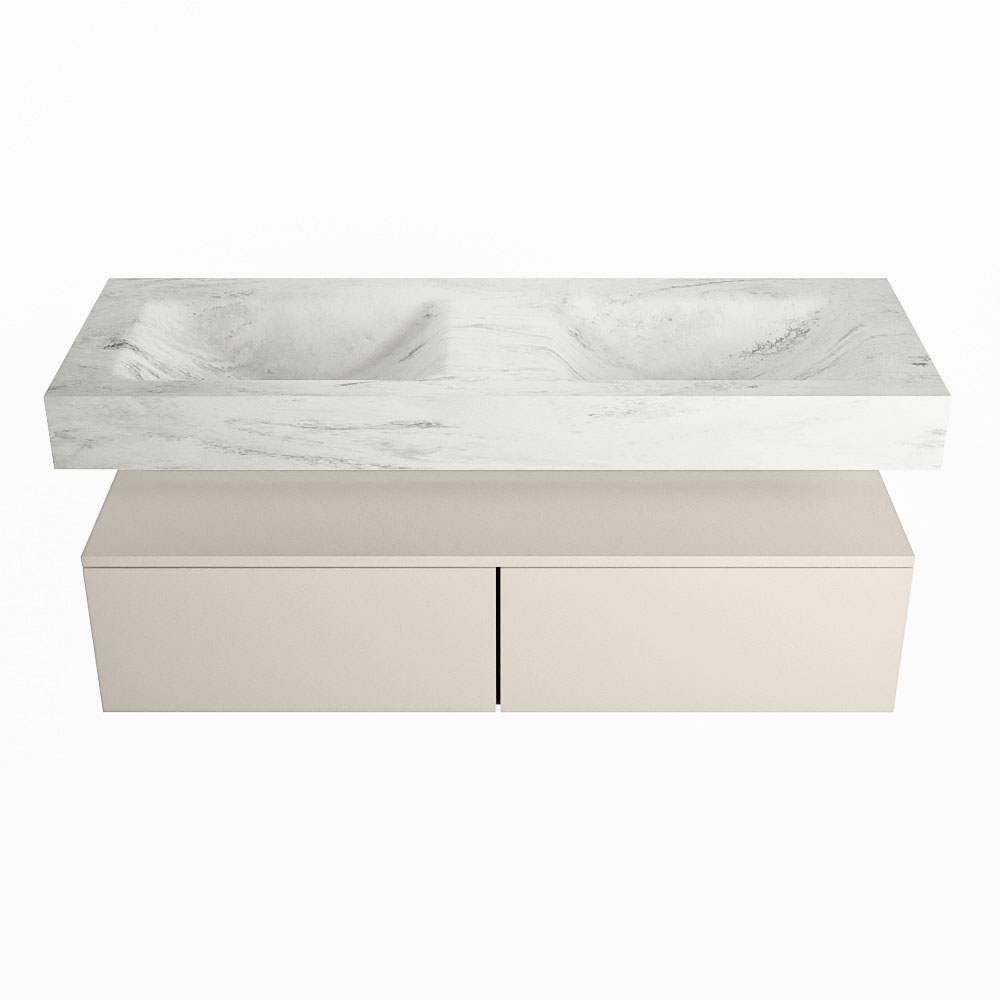 MONDIAZ ALAN-DLUX 130cm mueble de baño Linen 2 cajones. Lavabo CLOUD Doble 2 orificios color Opalo. 4 MONDIAZ ALAN-DLUX 130cm mueble de baño Linen 2 cajones. Lavabo CLOUD Doble 2 orificios color Opalo. - Imagen 4