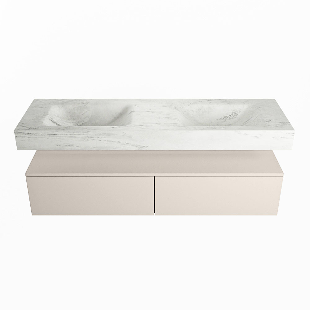 MONDIAZ ALAN-DLUX 150cm mueble de baño Linen 2 cajones. Lavabo CLOUD Doble sin orificios color Opalo. 4 MONDIAZ ALAN-DLUX 150cm mueble de baño Linen 2 cajones. Lavabo CLOUD Doble sin orificios color Opalo. - Imagen 4