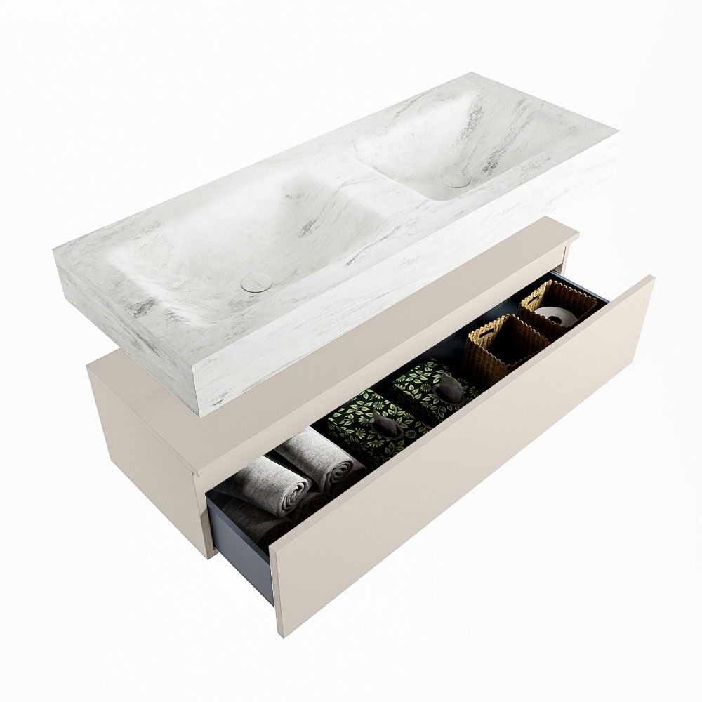 MONDIAZ ALAN-DLUX 120cm mueble de baño Linen 1 cajón. Lavabo CLOUD Doble 2 orificios color Opalo. 6 MONDIAZ ALAN-DLUX 120cm mueble de baño Linen 1 cajón. Lavabo CLOUD Doble 2 orificios color Opalo. - Imagen 6