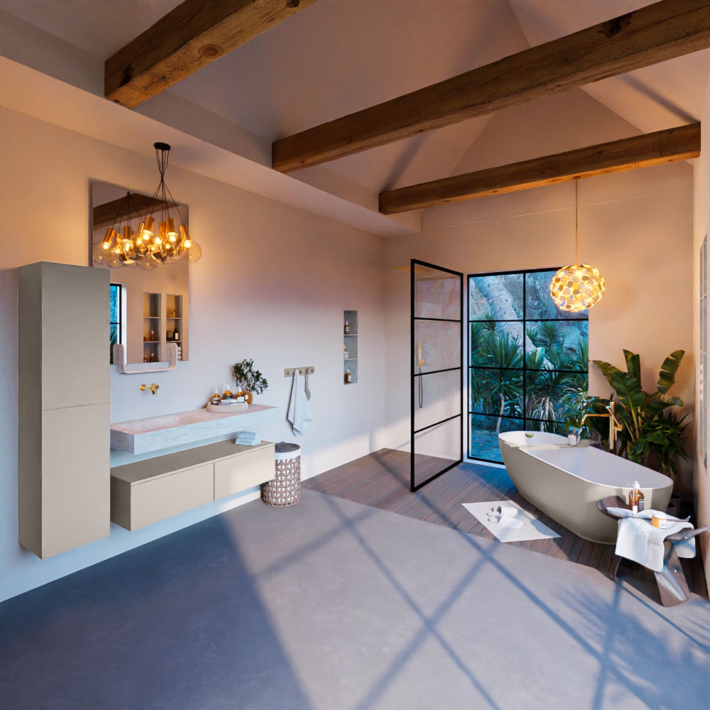 MONDIAZ ALAN-DLUX 120cm mueble de baño Linen 2 cajones. Lavabo CLOUD Izquierda sin orificios color Opalo. 3 MONDIAZ ALAN-DLUX 120cm mueble de baño Linen 2 cajones. Lavabo CLOUD Izquierda sin orificios color Opalo. - Imagen 3