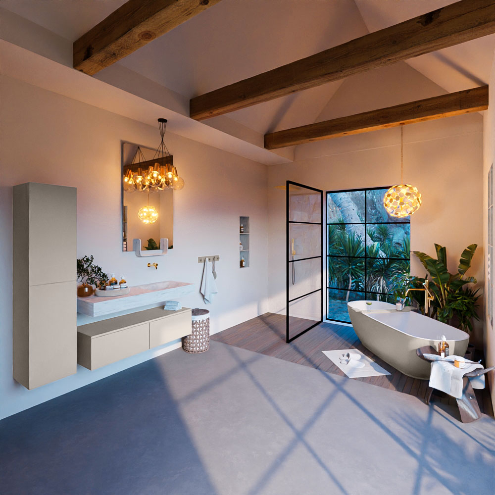 MONDIAZ ALAN-DLUX 120cm mueble de baño Linen 2 cajones. Lavabo CLOUD Derecho sin orificios color Opalo. 3 MONDIAZ ALAN-DLUX 120cm mueble de baño Linen 2 cajones. Lavabo CLOUD Derecho sin orificios color Opalo. - Imagen 3
