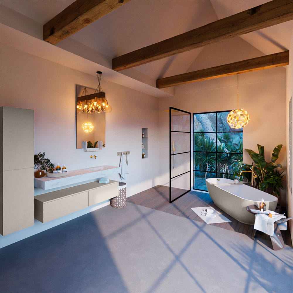 MONDIAZ ALAN-DLUX 150cm mueble de baño Linen 2 cajones. Lavabo CLOUD Derecho sin orificios color Opalo. 3 MONDIAZ ALAN-DLUX 150cm mueble de baño Linen 2 cajones. Lavabo CLOUD Derecho sin orificios color Opalo. - Imagen 3