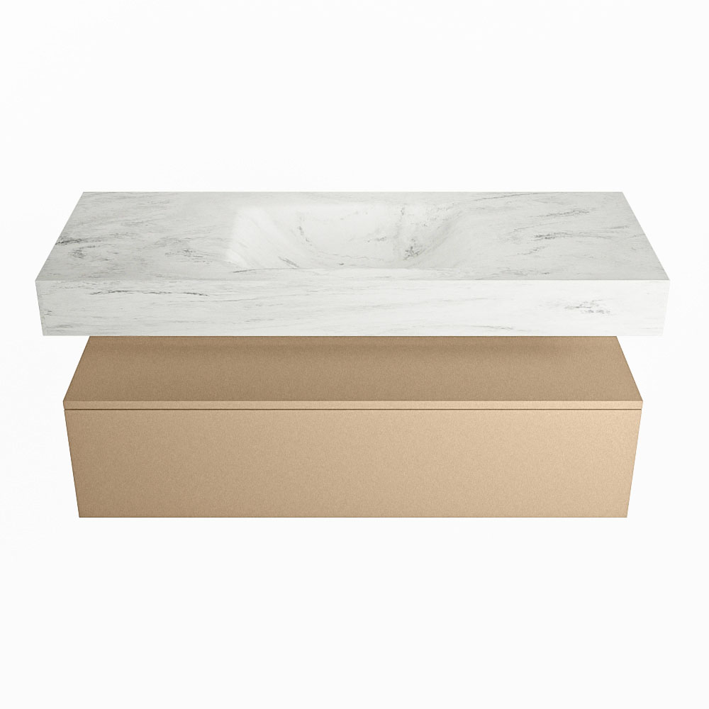 MONDIAZ ALAN-DLUX 120cm mueble de baño Oro 1 cajón. Lavabo CLOUD Centro 1 orificio color Opalo. 4 MONDIAZ ALAN-DLUX 120cm mueble de baño Oro 1 cajón. Lavabo CLOUD Centro 1 orificio color Opalo. - Imagen 4