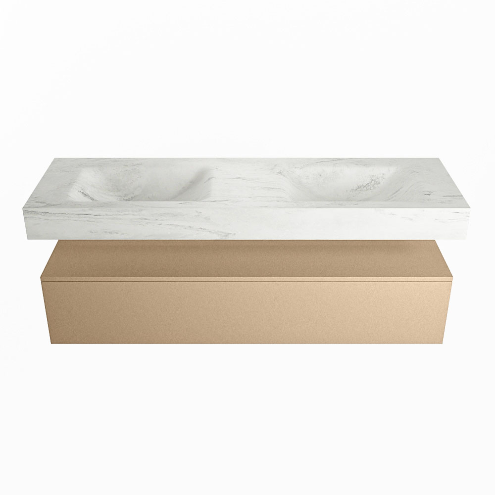 MONDIAZ ALAN-DLUX 150cm mueble de baño Oro 1 cajón. Lavabo CLOUD Doble 2 orificios color Opalo. 4 MONDIAZ ALAN-DLUX 150cm mueble de baño Oro 1 cajón. Lavabo CLOUD Doble 2 orificios color Opalo. - Imagen 4