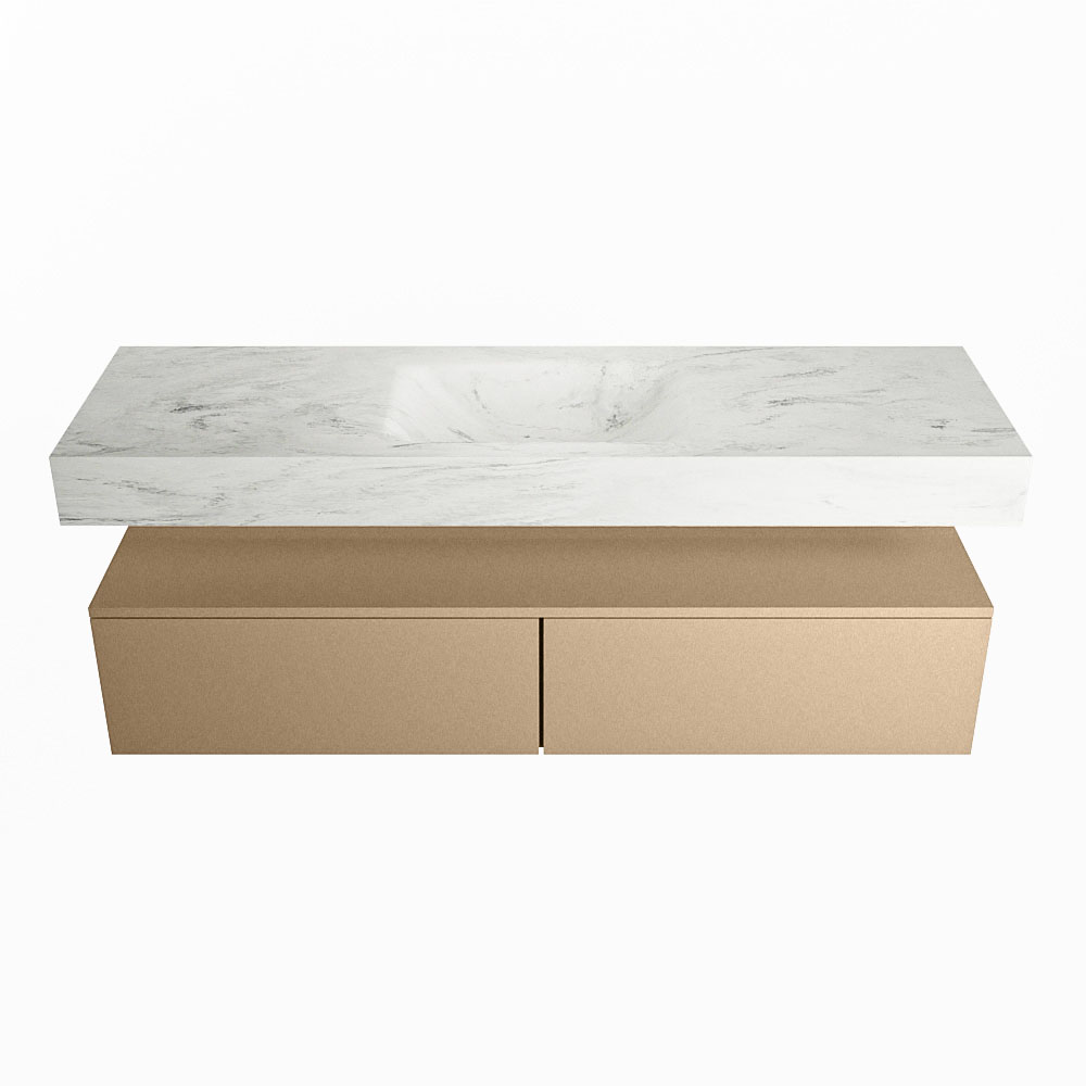 MONDIAZ ALAN-DLUX 150cm mueble de baño Oro 2 cajones. Lavabo CLOUD Centro sin orificios color Opalo. 4 MONDIAZ ALAN-DLUX 150cm mueble de baño Oro 2 cajones. Lavabo CLOUD Centro sin orificios color Opalo. - Imagen 4