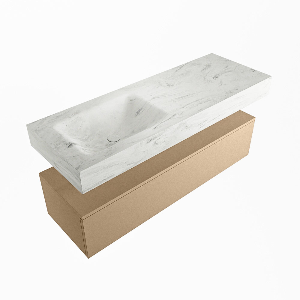 MONDIAZ ALAN-DLUX 130cm mueble de baño Oro 1 cajón. Lavabo CLOUD Izquierda 1 orificio color Opalo. 5 MONDIAZ ALAN-DLUX 130cm mueble de baño Oro 1 cajón. Lavabo CLOUD Izquierda 1 orificio color Opalo. - Imagen 5