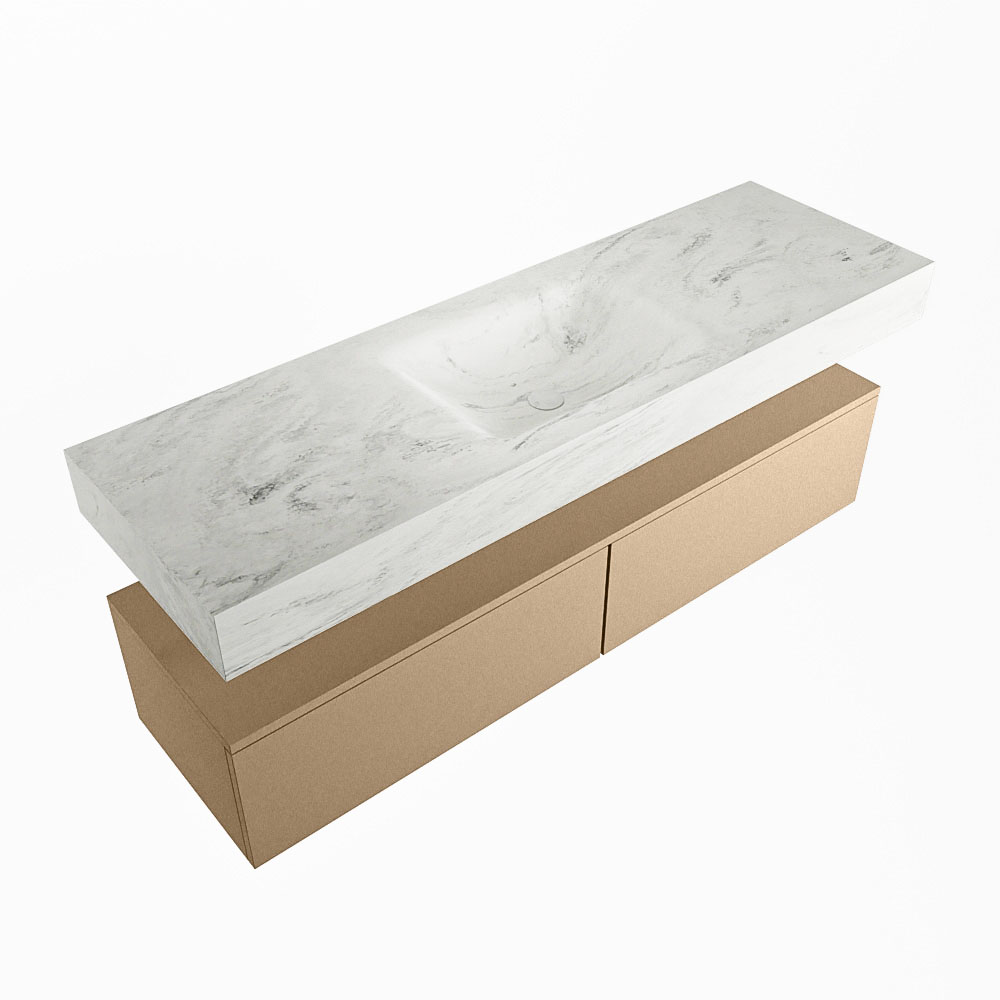 MONDIAZ ALAN-DLUX 150cm mueble de baño Oro 2 cajones. Lavabo CLOUD Centro sin orificios color Opalo. 5 MONDIAZ ALAN-DLUX 150cm mueble de baño Oro 2 cajones. Lavabo CLOUD Centro sin orificios color Opalo. - Imagen 5