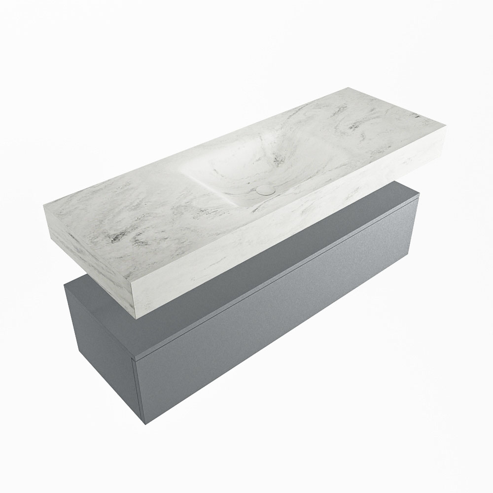 MONDIAZ ALAN-DLUX 130cm mueble de baño Plata 1 cajón. Lavabo CLOUD Centro 1 orificio color Opalo. 5 MONDIAZ ALAN-DLUX 130cm mueble de baño Plata 1 cajón. Lavabo CLOUD Centro 1 orificio color Opalo. - Imagen 5