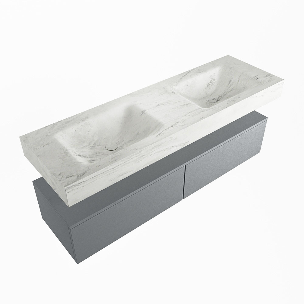 MONDIAZ ALAN-DLUX 150cm mueble de baño Plata 2 cajones. Lavabo CLOUD Doble 2 orificios color Opalo. 5 MONDIAZ ALAN-DLUX 150cm mueble de baño Plata 2 cajones. Lavabo CLOUD Doble 2 orificios color Opalo. - Imagen 5
