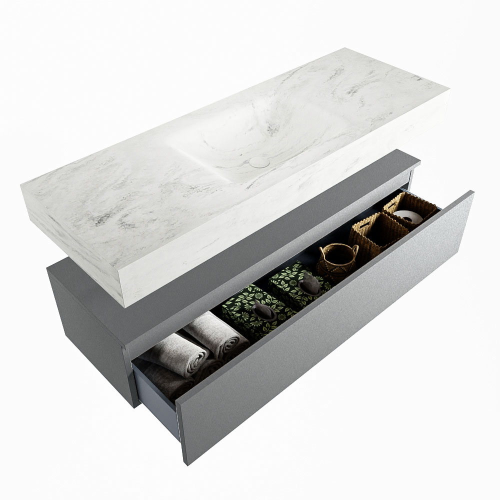 MONDIAZ ALAN-DLUX 130cm mueble de baño Plata 1 cajón. Lavabo CLOUD Centro 1 orificio color Opalo. 6 MONDIAZ ALAN-DLUX 130cm mueble de baño Plata 1 cajón. Lavabo CLOUD Centro 1 orificio color Opalo. - Imagen 6