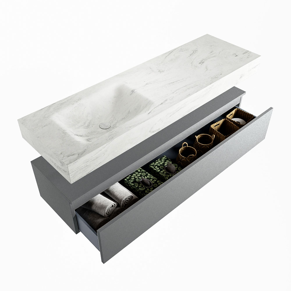 MONDIAZ ALAN-DLUX 150cm mueble de baño Plata 1 cajón. Lavabo CLOUD Izquierda sin orificios color Opalo. 6 MONDIAZ ALAN-DLUX 150cm mueble de baño Plata 1 cajón. Lavabo CLOUD Izquierda sin orificios color Opalo. - Imagen 6