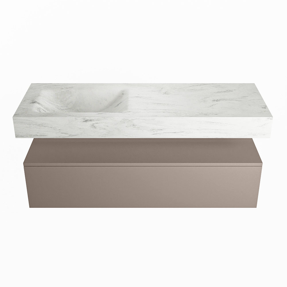 MONDIAZ ALAN-DLUX 130cm mueble de baño Smoke 1 cajón. Lavabo CLOUD Izquierda 1 orificio color Opalo. 4 MONDIAZ ALAN-DLUX 130cm mueble de baño Smoke 1 cajón. Lavabo CLOUD Izquierda 1 orificio color Opalo. - Imagen 4