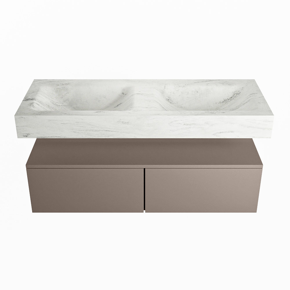 MONDIAZ ALAN-DLUX 120cm mueble de baño Smoke 2 cajones. Lavabo CLOUD Doble sin orificios color Opalo. 4 MONDIAZ ALAN-DLUX 120cm mueble de baño Smoke 2 cajones. Lavabo CLOUD Doble sin orificios color Opalo. - Imagen 4