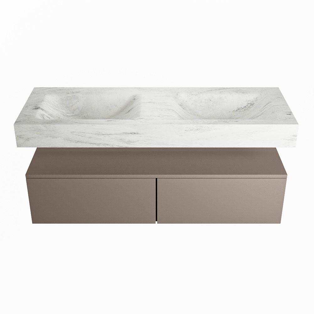 MONDIAZ ALAN-DLUX 130cm mueble de baño Smoke 2 cajones. Lavabo CLOUD Doble 2 orificios color Opalo. 4 MONDIAZ ALAN-DLUX 130cm mueble de baño Smoke 2 cajones. Lavabo CLOUD Doble 2 orificios color Opalo. - Imagen 4
