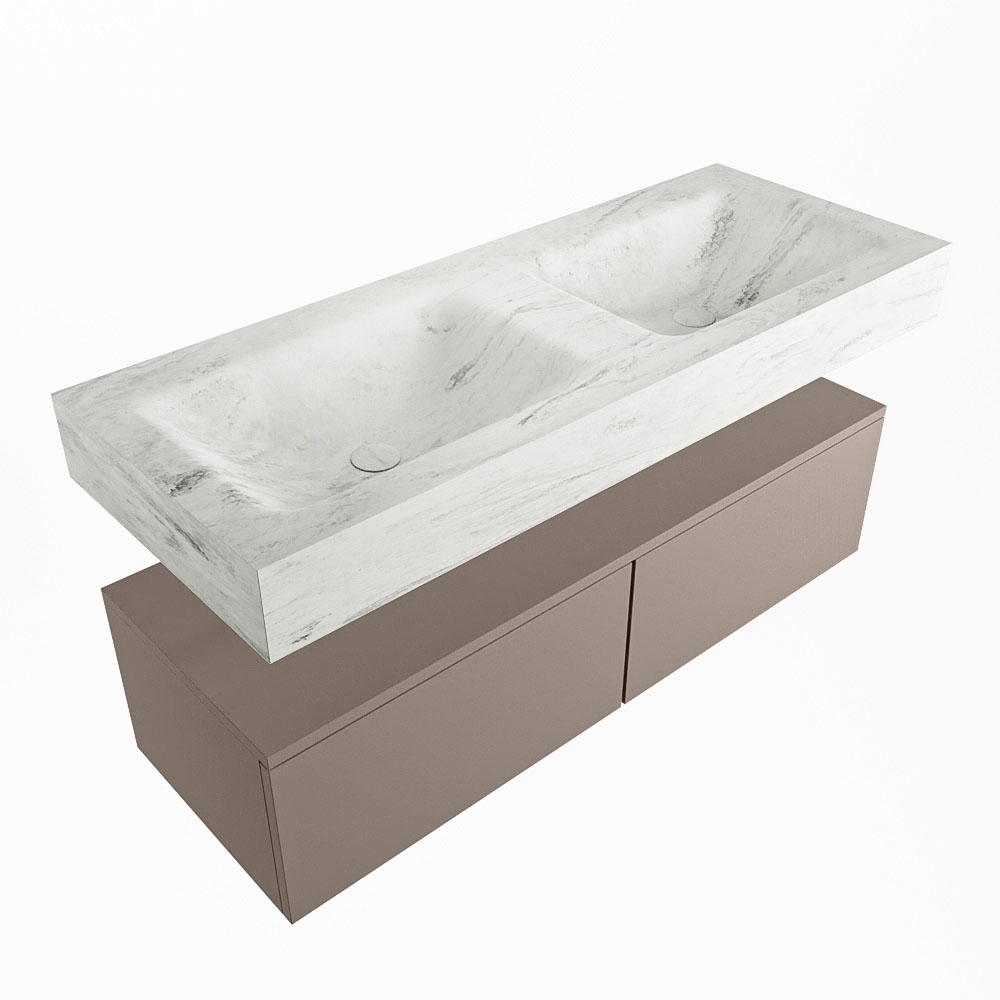 MONDIAZ ALAN-DLUX 120cm mueble de baño Smoke 2 cajones. Lavabo CLOUD Doble 2 orificios color Opalo. 5 MONDIAZ ALAN-DLUX 120cm mueble de baño Smoke 2 cajones. Lavabo CLOUD Doble 2 orificios color Opalo. - Imagen 5