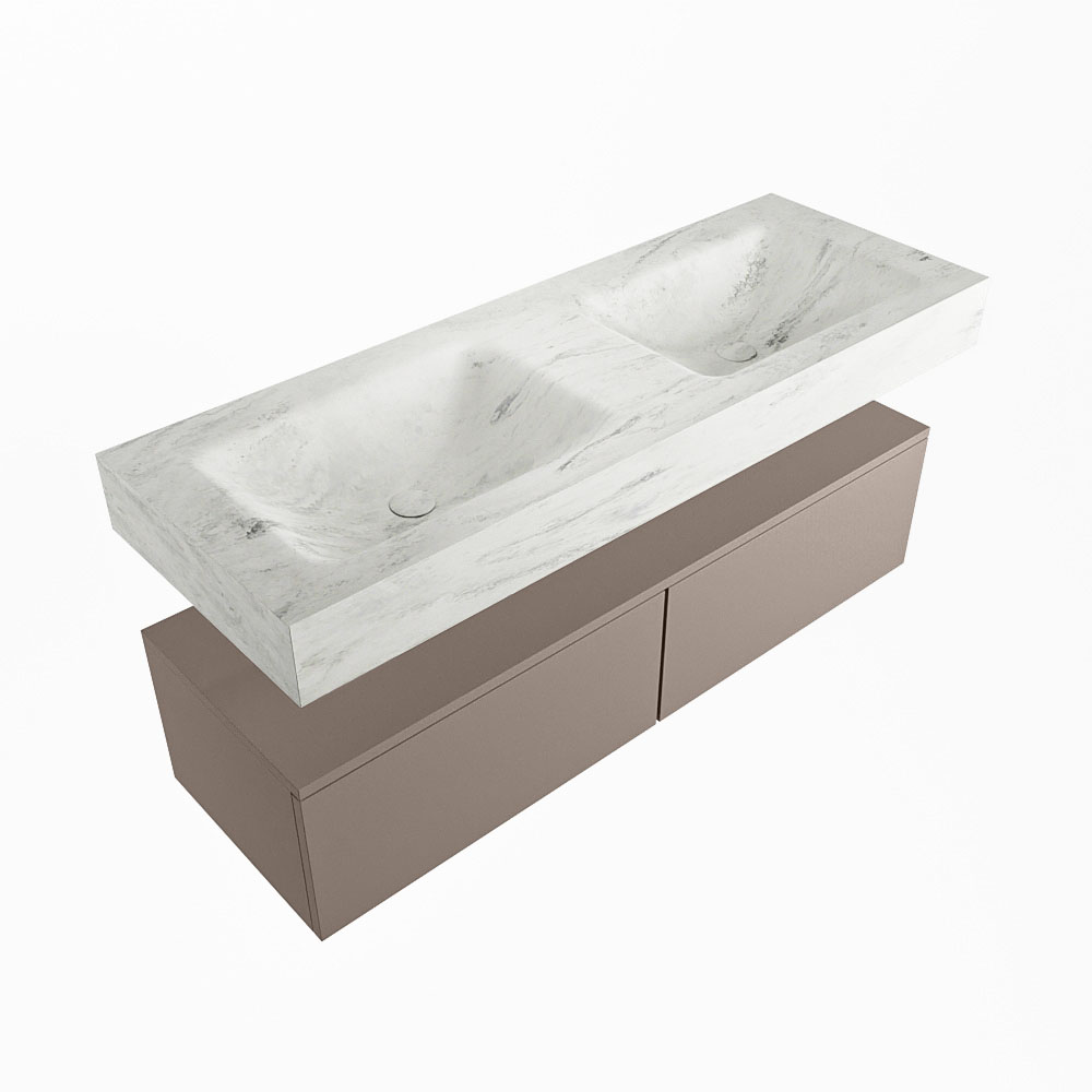 MONDIAZ ALAN-DLUX 130cm mueble de baño Smoke 2 cajones. Lavabo CLOUD Doble 2 orificios color Opalo. 5 MONDIAZ ALAN-DLUX 130cm mueble de baño Smoke 2 cajones. Lavabo CLOUD Doble 2 orificios color Opalo. - Imagen 5