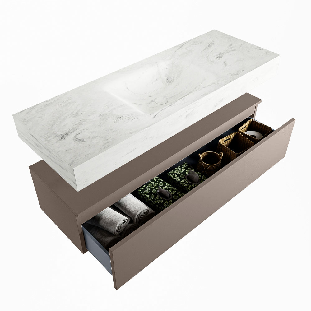 MONDIAZ ALAN-DLUX 130cm mueble de baño Smoke 1 cajón. Lavabo CLOUD Centro sin orificios color Opalo. 6 MONDIAZ ALAN-DLUX 130cm mueble de baño Smoke 1 cajón. Lavabo CLOUD Centro sin orificios color Opalo. - Imagen 6