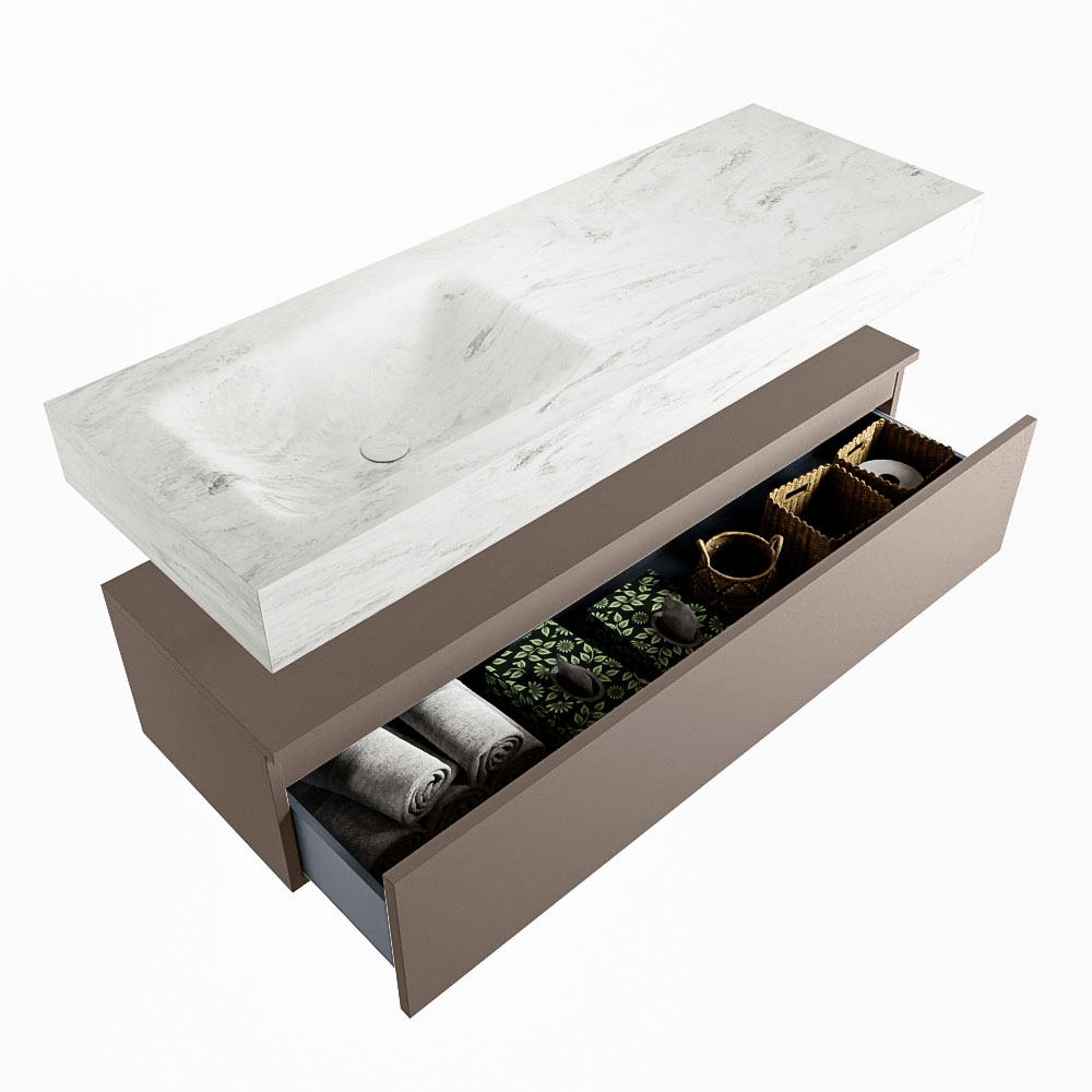 MONDIAZ ALAN-DLUX 130cm mueble de baño Smoke 1 cajón. Lavabo CLOUD Izquierda 1 orificio color Opalo. 6 MONDIAZ ALAN-DLUX 130cm mueble de baño Smoke 1 cajón. Lavabo CLOUD Izquierda 1 orificio color Opalo. - Imagen 6