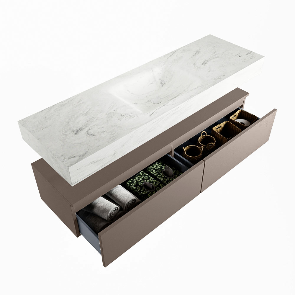 MONDIAZ ALAN-DLUX 150cm mueble de baño Smoke 2 cajones. Lavabo CLOUD Centro 1 orificio color Opalo. 6 MONDIAZ ALAN-DLUX 150cm mueble de baño Smoke 2 cajones. Lavabo CLOUD Centro 1 orificio color Opalo. - Imagen 6