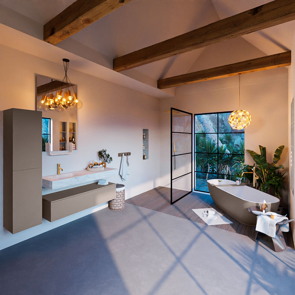 MONDIAZ ALAN-DLUX 130cm mueble de baño Smoke 1 cajón. Lavabo CLOUD Izquierda 1 orificio color Opalo. 3 MONDIAZ ALAN-DLUX 130cm mueble de baño Smoke 1 cajón. Lavabo CLOUD Izquierda 1 orificio color Opalo. - Imagen 3
