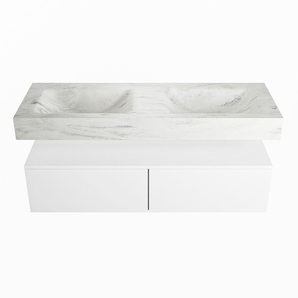 MONDIAZ ALAN-DLUX 130cm mueble de baño Talc 2 cajones. Lavabo CLOUD Doble 2 orificios color Opalo. 4 MONDIAZ ALAN-DLUX 130cm mueble de baño Talc 2 cajones. Lavabo CLOUD Doble 2 orificios color Opalo. - Imagen 4