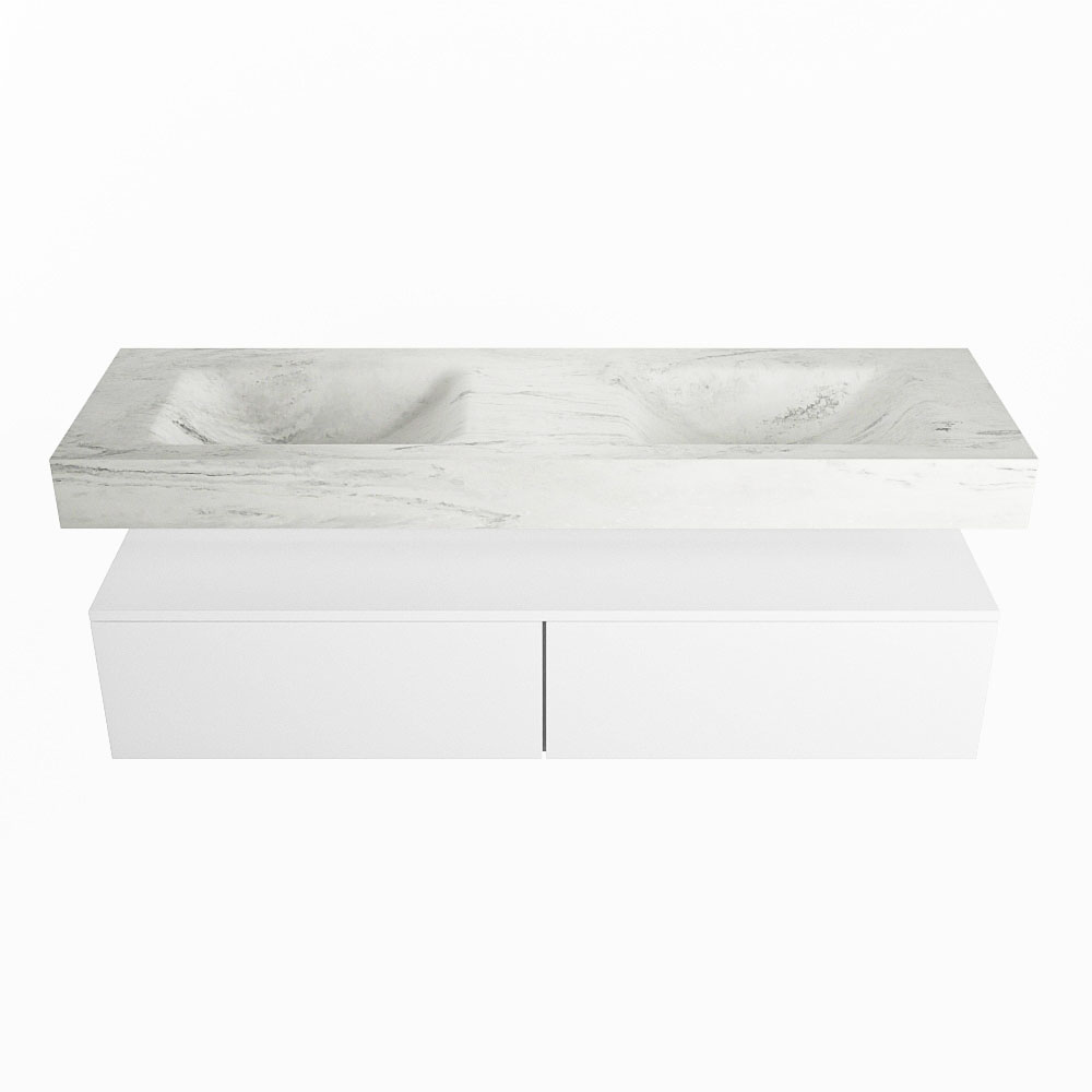 MONDIAZ ALAN-DLUX 150cm mueble de baño Talc 2 cajones. Lavabo CLOUD Doble sin orificios color Opalo. 4 MONDIAZ ALAN-DLUX 150cm mueble de baño Talc 2 cajones. Lavabo CLOUD Doble sin orificios color Opalo. - Imagen 4