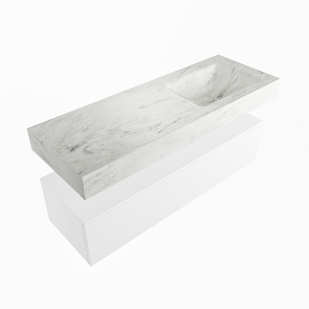 MONDIAZ ALAN-DLUX 130cm mueble de baño Talc 1 cajón. Lavabo CLOUD Derecho sin orificios color Opalo. 5 MONDIAZ ALAN-DLUX 130cm mueble de baño Talc 1 cajón. Lavabo CLOUD Derecho sin orificios color Opalo. - Imagen 5