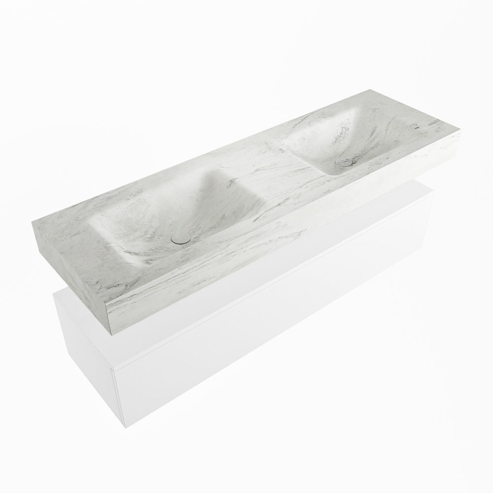 MONDIAZ ALAN-DLUX 150cm mueble de baño Talc 1 cajón. Lavabo CLOUD Doble sin orificios color Opalo. 5 MONDIAZ ALAN-DLUX 150cm mueble de baño Talc 1 cajón. Lavabo CLOUD Doble sin orificios color Opalo. - Imagen 5