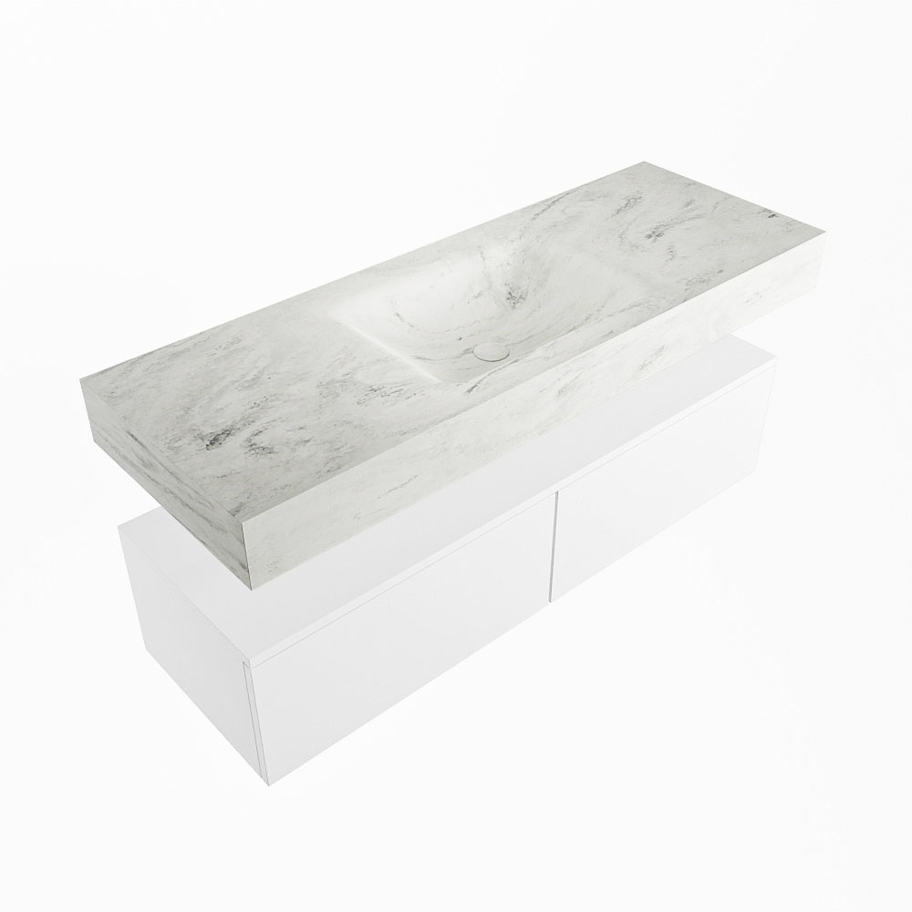MONDIAZ ALAN-DLUX 130cm mueble de baño Talc 2 cajones. Lavabo CLOUD Centro sin orificios color Opalo. 5 MONDIAZ ALAN-DLUX 130cm mueble de baño Talc 2 cajones. Lavabo CLOUD Centro sin orificios color Opalo. - Imagen 5