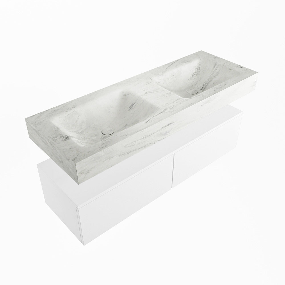 MONDIAZ ALAN-DLUX 130cm mueble de baño Talc 2 cajones. Lavabo CLOUD Doble 2 orificios color Opalo. 5 MONDIAZ ALAN-DLUX 130cm mueble de baño Talc 2 cajones. Lavabo CLOUD Doble 2 orificios color Opalo. - Imagen 5