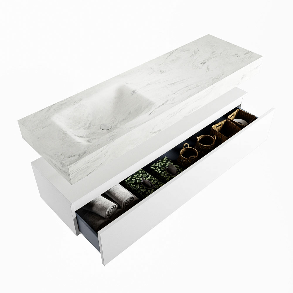 MONDIAZ ALAN-DLUX 150cm mueble de baño Talc 1 cajón. Lavabo CLOUD Izquierda sin orificios color Opalo. 6 MONDIAZ ALAN-DLUX 150cm mueble de baño Talc 1 cajón. Lavabo CLOUD Izquierda sin orificios color Opalo. - Imagen 6
