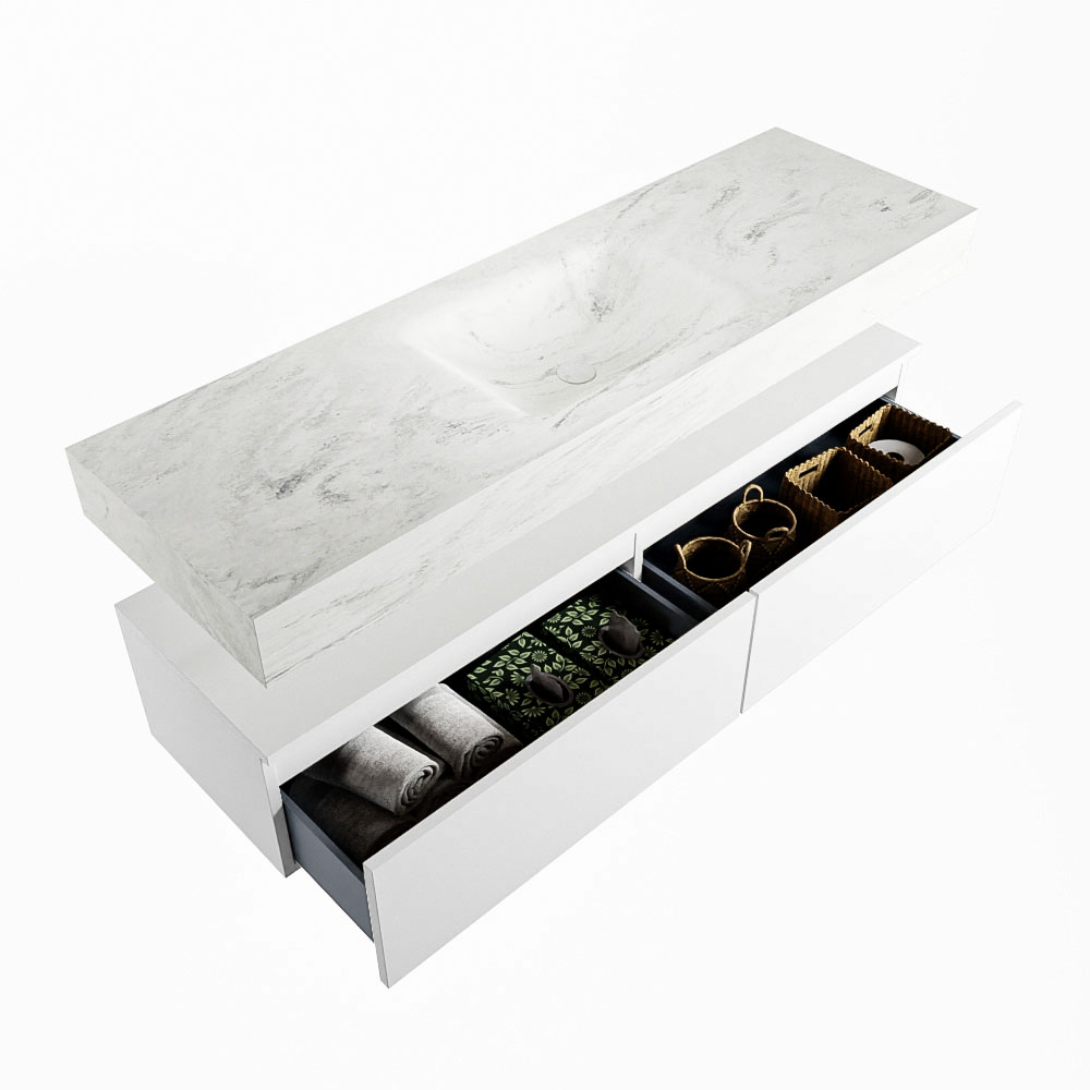 MONDIAZ ALAN-DLUX 150cm mueble de baño Talc 2 cajones. Lavabo CLOUD Centro sin orificios color Opalo. 6 MONDIAZ ALAN-DLUX 150cm mueble de baño Talc 2 cajones. Lavabo CLOUD Centro sin orificios color Opalo. - Imagen 6