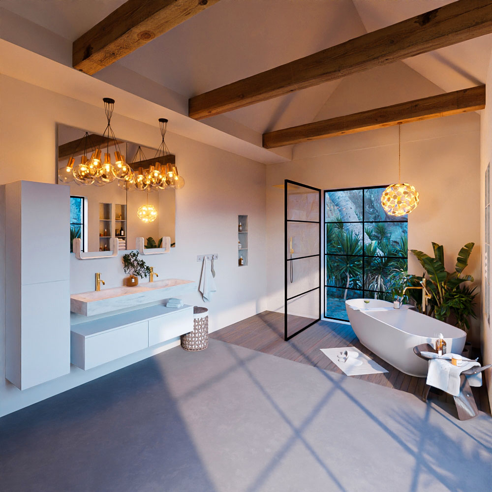 MONDIAZ ALAN-DLUX 130cm mueble de baño Talc 2 cajones. Lavabo CLOUD Doble 2 orificios color Opalo. 3 MONDIAZ ALAN-DLUX 130cm mueble de baño Talc 2 cajones. Lavabo CLOUD Doble 2 orificios color Opalo. - Imagen 3