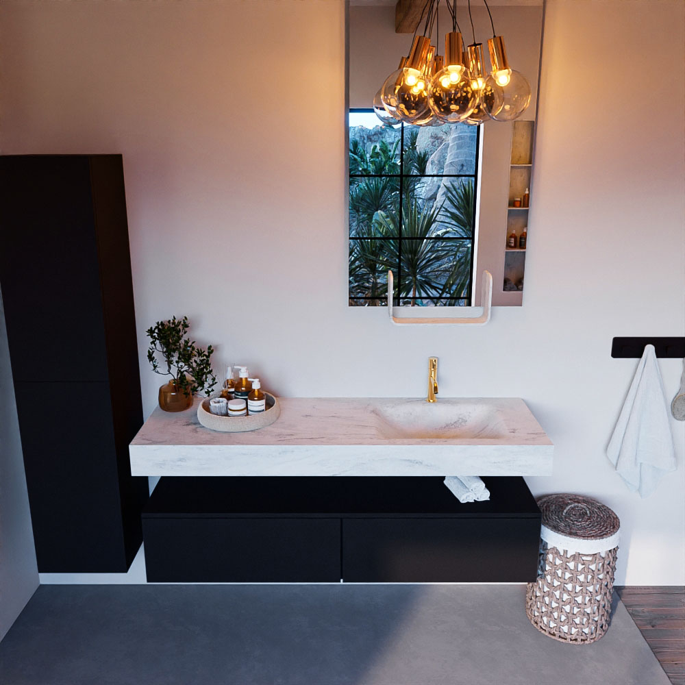 MONDIAZ ALAN-DLUX 150cm mueble de baño Urban 2 cajones. Lavabo CLOUD Derecho 1 orificio color Opalo. 2 MONDIAZ ALAN-DLUX 150cm mueble de baño Urban 2 cajones. Lavabo CLOUD Derecho 1 orificio color Opalo. - Imagen 2