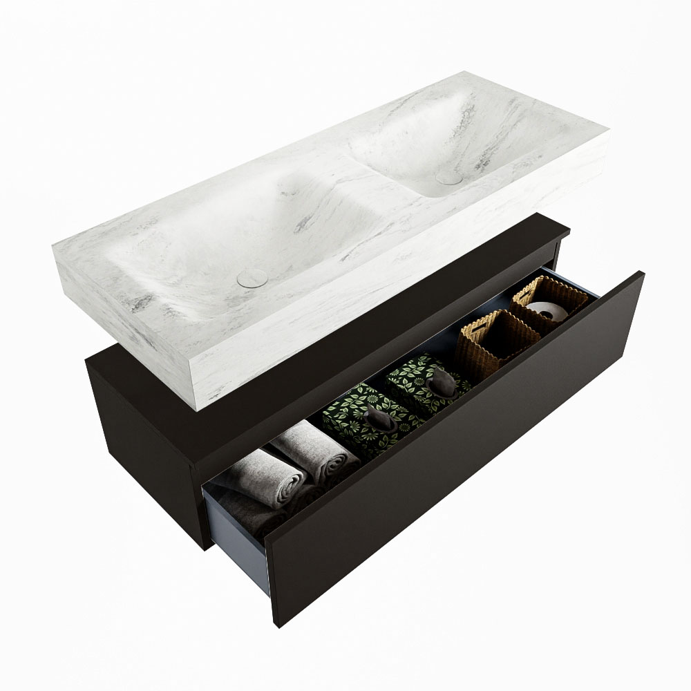 MONDIAZ ALAN-DLUX 120cm mueble de baño Urban 1 cajón. Lavabo CLOUD Doble sin orificios color Opalo. 6 MONDIAZ ALAN-DLUX 120cm mueble de baño Urban 1 cajón. Lavabo CLOUD Doble sin orificios color Opalo. - Imagen 6
