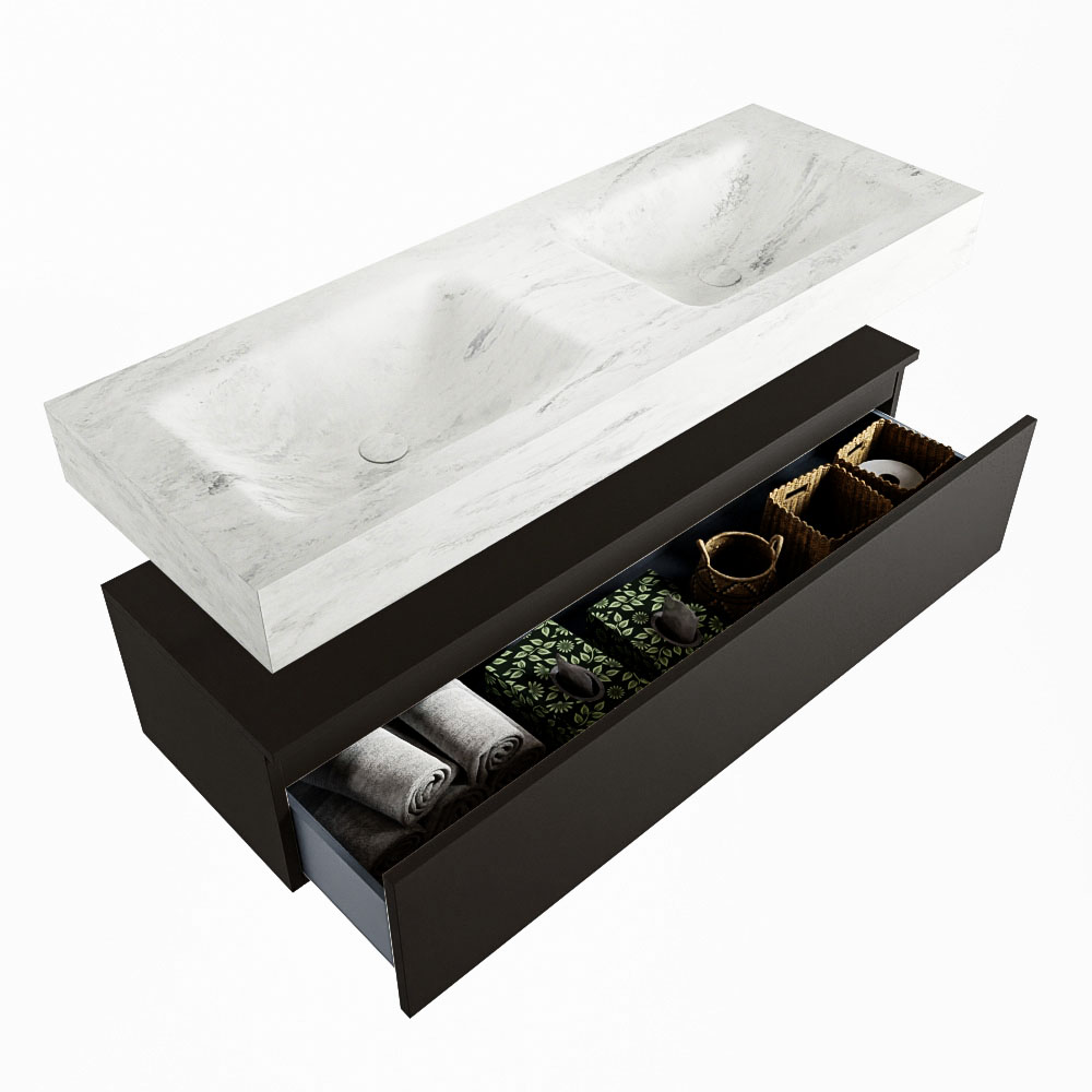 MONDIAZ ALAN-DLUX 130cm mueble de baño Urban 1 cajón. Lavabo CLOUD Doble sin orificios color Opalo. 6 MONDIAZ ALAN-DLUX 130cm mueble de baño Urban 1 cajón. Lavabo CLOUD Doble sin orificios color Opalo. - Imagen 6