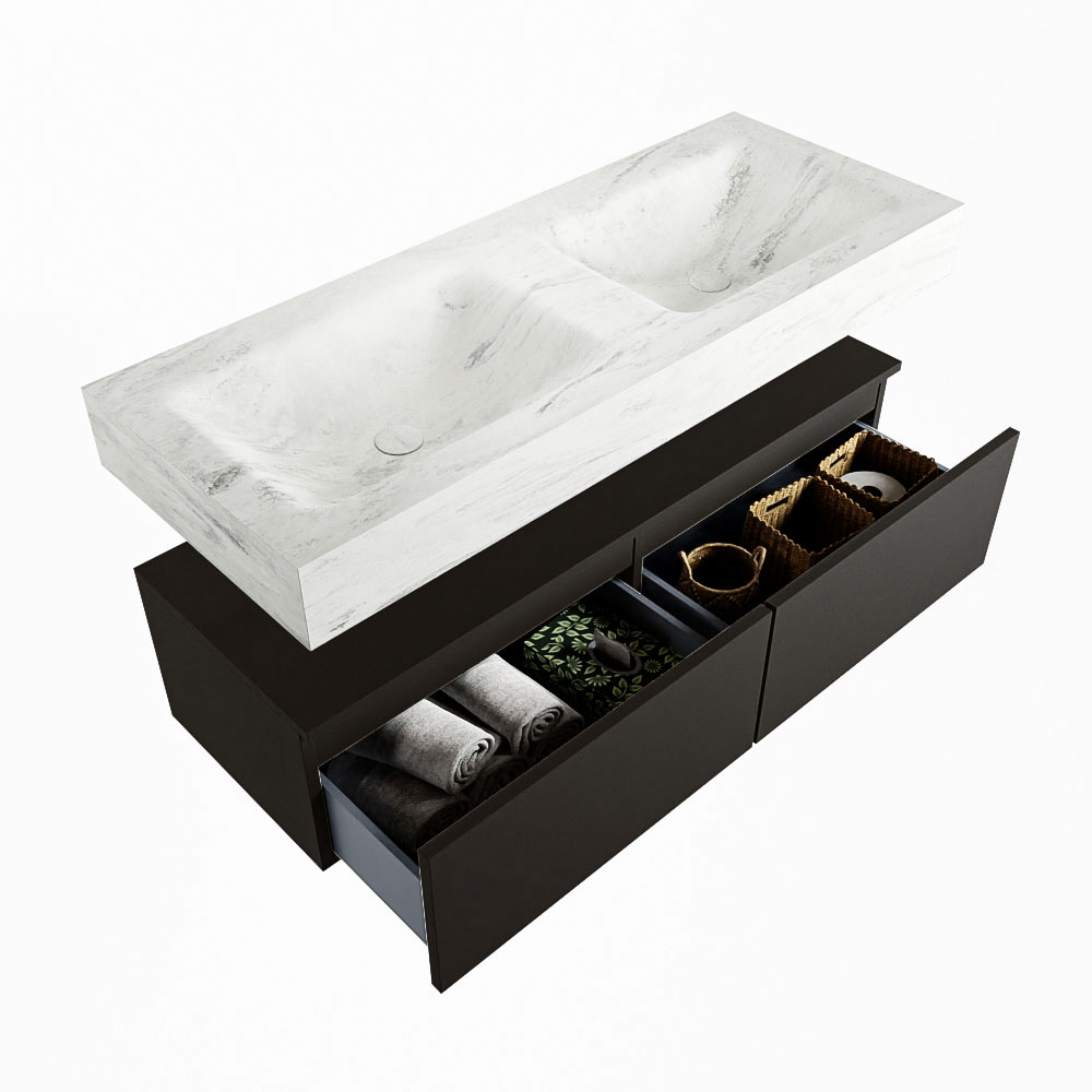 MONDIAZ ALAN-DLUX 120cm mueble de baño Urban 2 cajones. Lavabo CLOUD Doble 2 orificios color Opalo. 6 MONDIAZ ALAN-DLUX 120cm mueble de baño Urban 2 cajones. Lavabo CLOUD Doble 2 orificios color Opalo. - Imagen 6