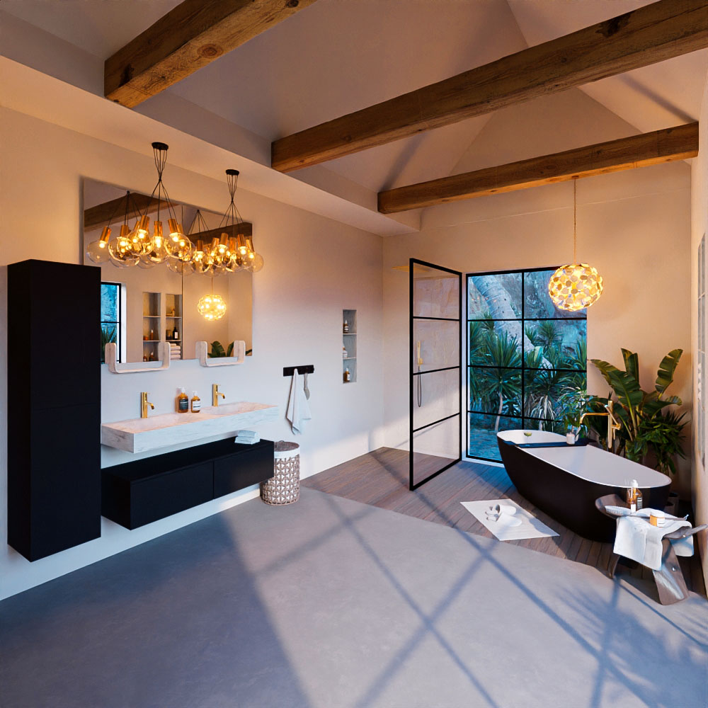 MONDIAZ ALAN-DLUX 120cm mueble de baño Urban 2 cajones. Lavabo CLOUD Doble 2 orificios color Opalo. 3 MONDIAZ ALAN-DLUX 120cm mueble de baño Urban 2 cajones. Lavabo CLOUD Doble 2 orificios color Opalo. - Imagen 3