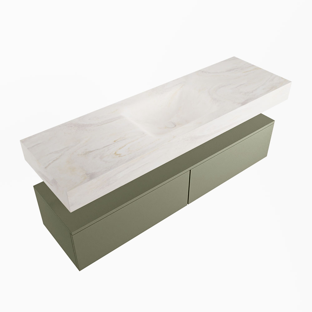 MONDIAZ ALAN-DLUX 150cm mueble de baño Army 2 cajones. Lavabo CLOUD Centro sin orificios color Ostra. 5 MONDIAZ ALAN-DLUX 150cm mueble de baño Army 2 cajones. Lavabo CLOUD Centro sin orificios color Ostra. - Imagen 5