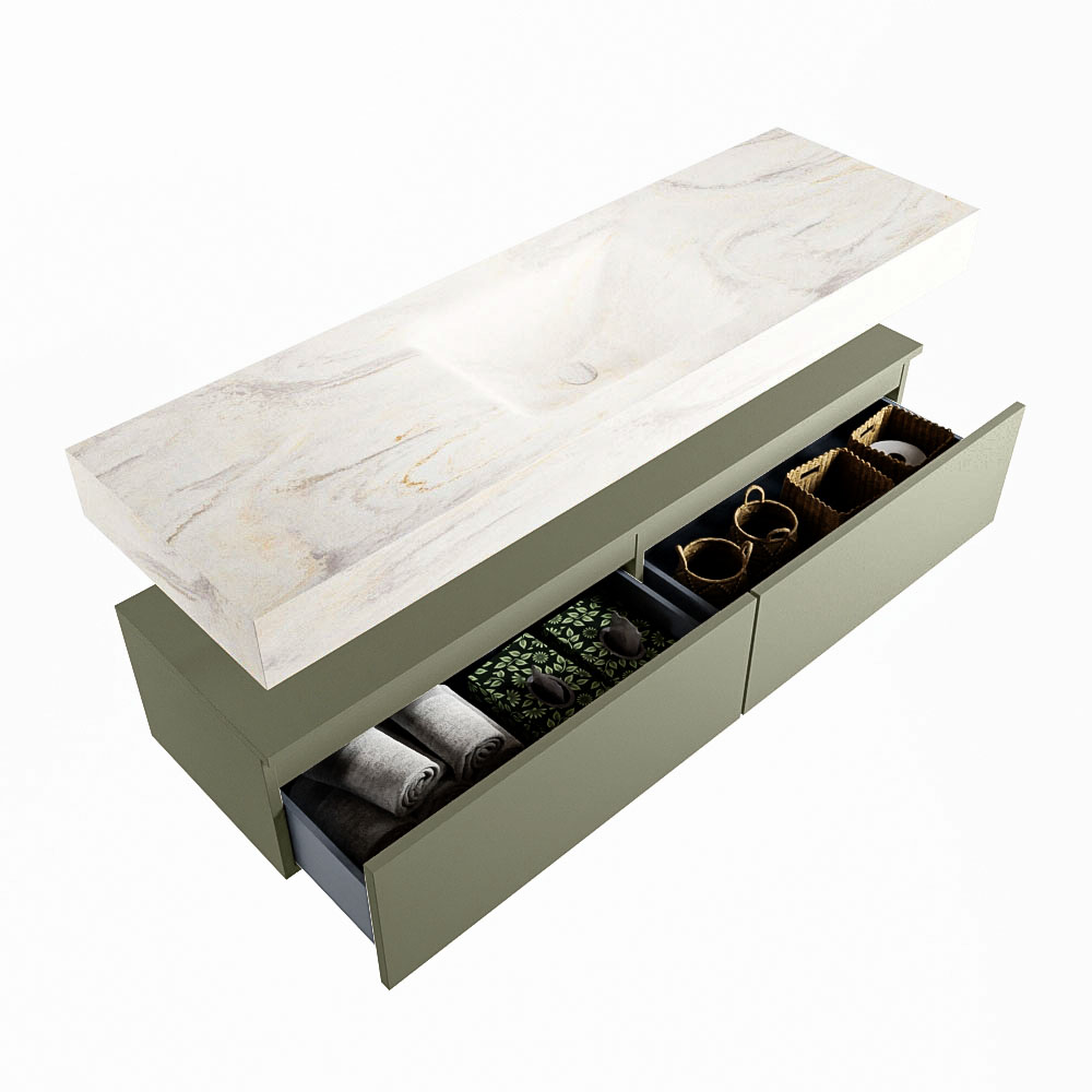 MONDIAZ ALAN-DLUX 150cm mueble de baño Army 2 cajones. Lavabo CLOUD Centro sin orificios color Ostra. 6 MONDIAZ ALAN-DLUX 150cm mueble de baño Army 2 cajones. Lavabo CLOUD Centro sin orificios color Ostra. - Imagen 6