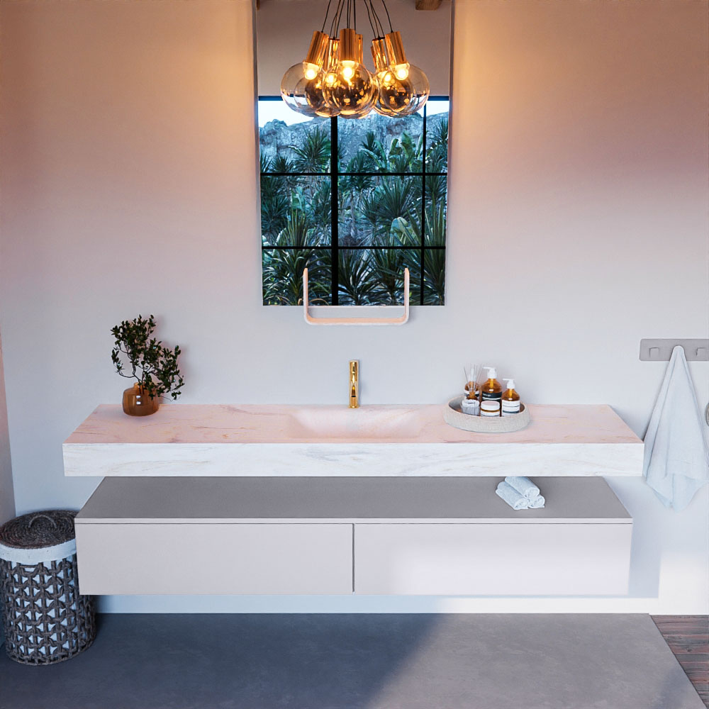 MONDIAZ ALAN-DLUX 200cm mueble de baño Cale 2 cajones. Lavabo CLOUD Centro 1 orificio color Ostra. 2 MONDIAZ ALAN-DLUX 200cm mueble de baño Cale 2 cajones. Lavabo CLOUD Centro 1 orificio color Ostra. - Imagen 2